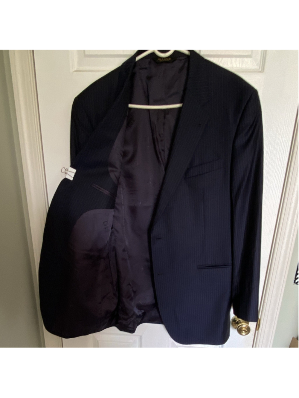 Jos. A. Bank Men’s Blue Pinstripe 100% Wool 2-Piece Suit Single-Breasted 44R - Picture 5 of 13